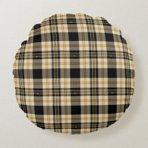 Coussins Ronds Motif Brown couleur beige noir