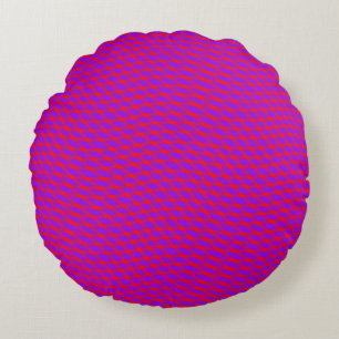 Coussins Ronds Motif carré à carreaux abstrait rouge violet