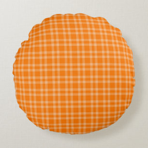 Coussins Ronds Motif carreau orange