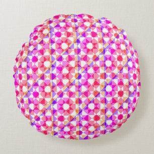 Coussins Ronds Motif carreaux diamant vichy coloré