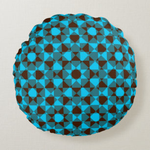 Coussins Ronds Motif carreaux diamant vichy coloré