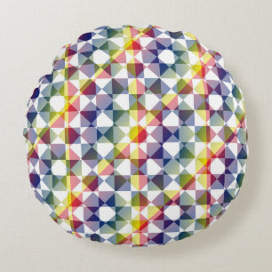 Coussins Ronds Motif carreaux diamant vichy coloré