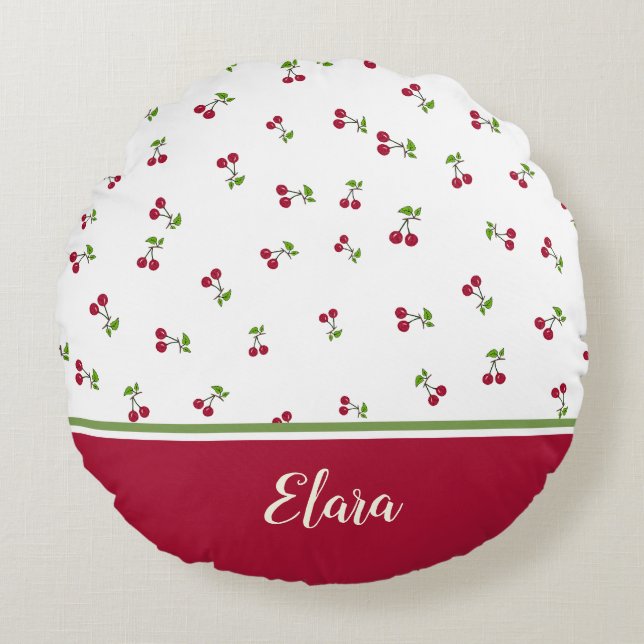 Coussins Ronds Motif cerises (Devant)