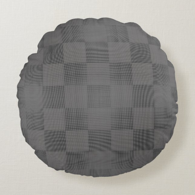 Coussins Ronds Motif Checker 04x4w DGrey BG (Devant)