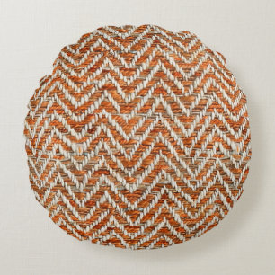 Coussins Ronds Motif chic orange chevron