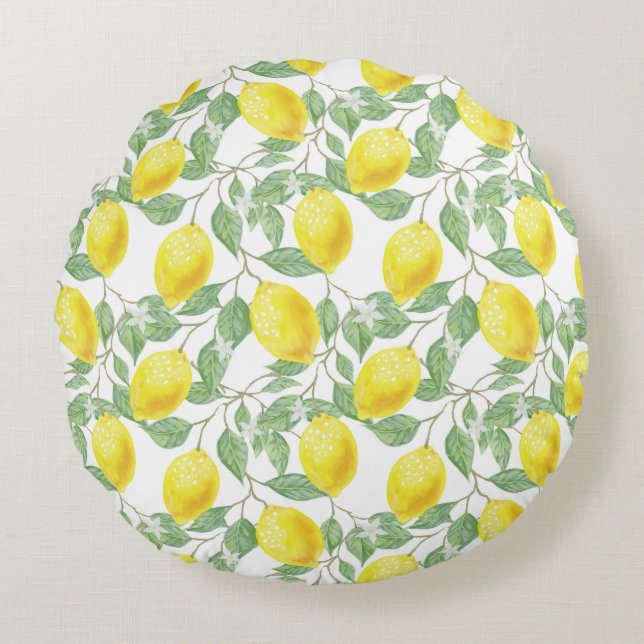 Coussins Ronds Motif citron (Devant)