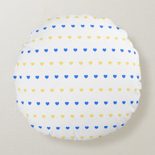 Coussins Ronds Motif Cœurs (Devant)