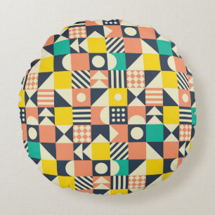Coussins Ronds motif coloré géométrique transparent