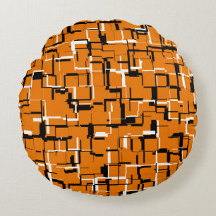 Coussins Ronds Motif Cool noir orange
