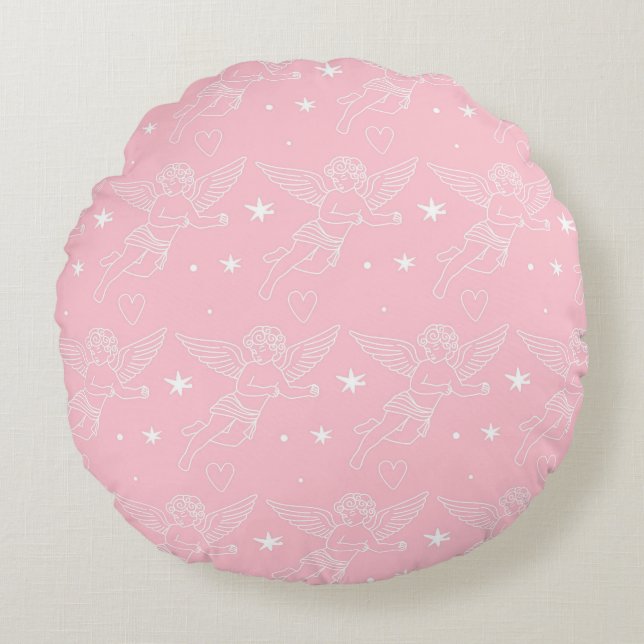 Coussins Ronds Motif Cupidon (Devant)