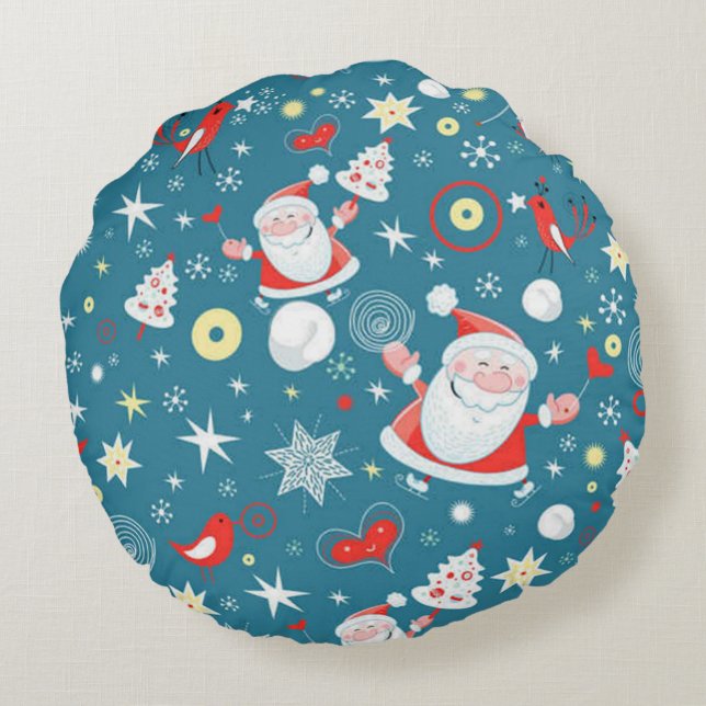 Coussins Ronds Motif d'amour de Santa (Dos)