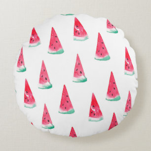 Coussins Ronds Motif d'aquarelle transparente avec pastèque