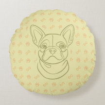 Motif d'art en ligne décoratif de Bouledogue Franç