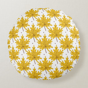 Coussins Ronds Motif d'automne des Feuilles d'érable d'or