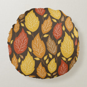 Coussins Ronds motif d'automne transparent avec feuille de couleu