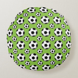 Coussins Ronds Motif de balle de football de dessin