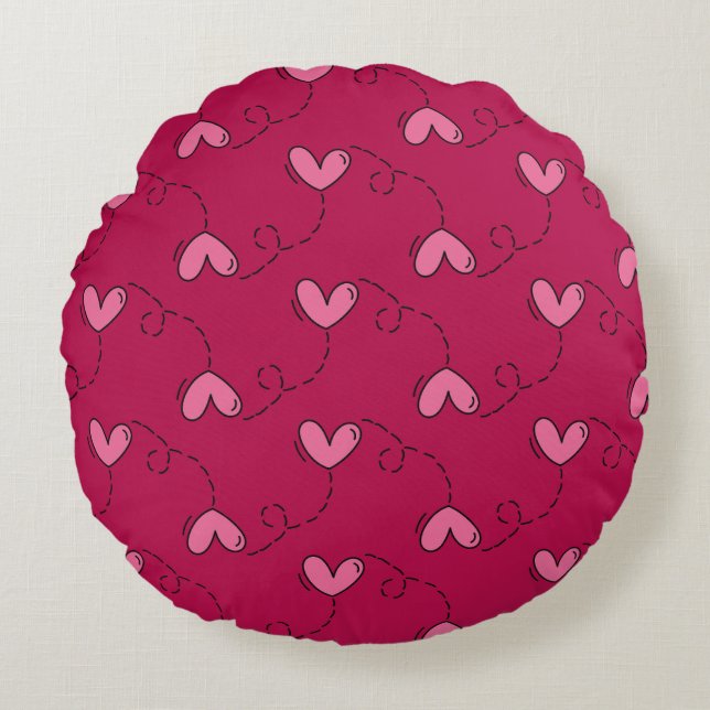Coussins Ronds Motif de ballon cardiaque (Devant)
