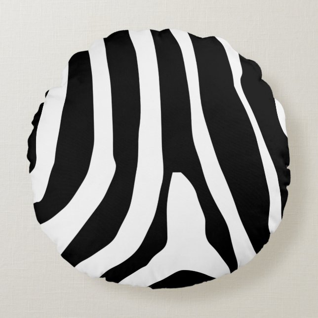 Coussins Ronds Motif de bandes d'impression Zebra (Devant)
