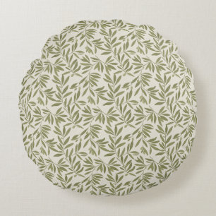Coussins Ronds Motif de branche d'olive minimal