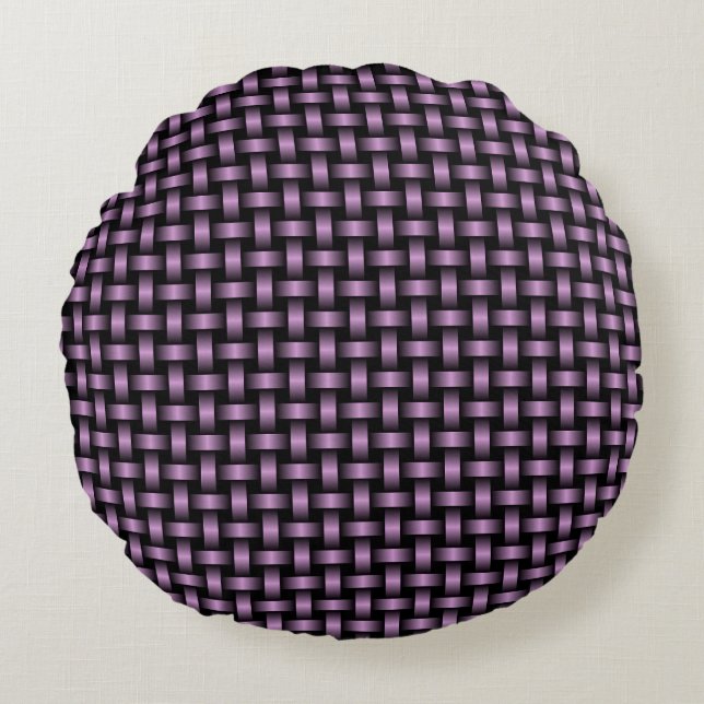 Coussins Ronds Motif de brasage noir violet (Devant)