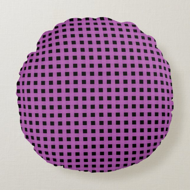 Coussins Ronds Motif de brasage noir violet (Devant)