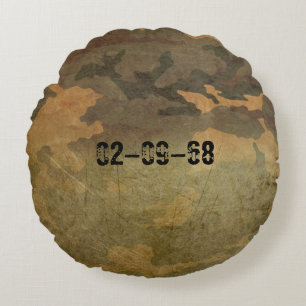 Coussins Ronds Motif de camouflage vert vintage V2.0