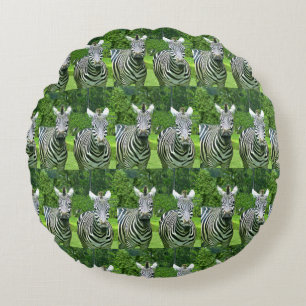 Coussins Ronds Motif de carreaux Prairie du Zèbre