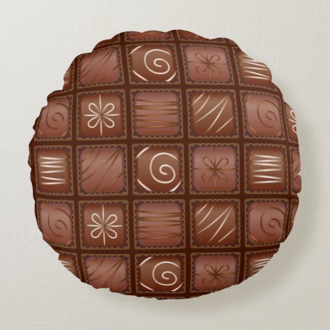 Coussins Ronds Motif de chocolat (Devant)