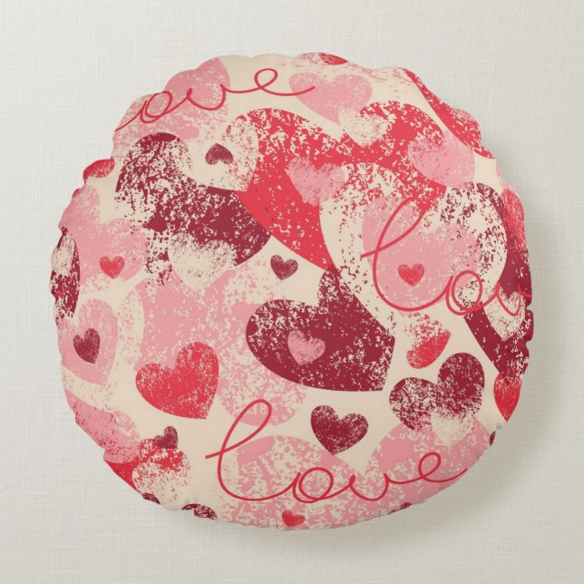 Coussins Ronds Motif de coeur (Devant)