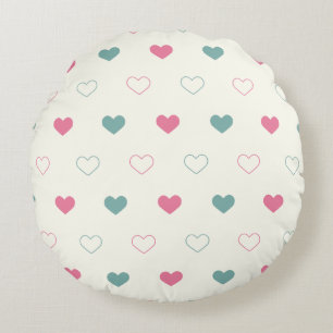 Coussins Ronds Motif de cœur simple et mignon