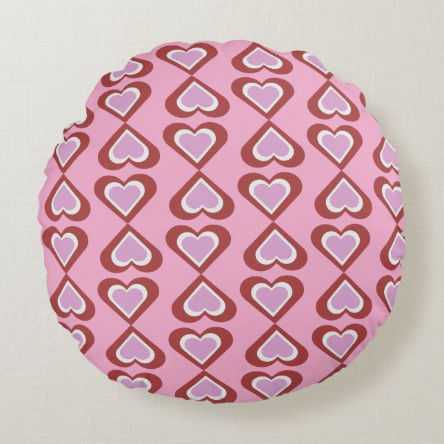 Coussins Ronds Motif de cœurs (Devant)