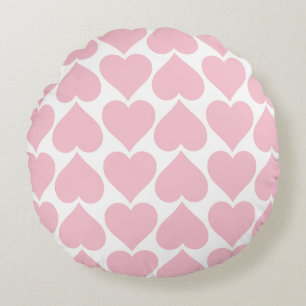 Coussins Ronds Motif de cœurs roses, romantique, amour
