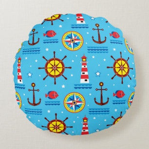 Coussins Ronds Motif de compas nautique