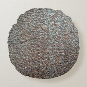 Coussins Ronds Motif de corrosion métallique marron