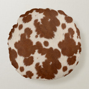 Coussins Ronds Motif de cuir de veau réaliste