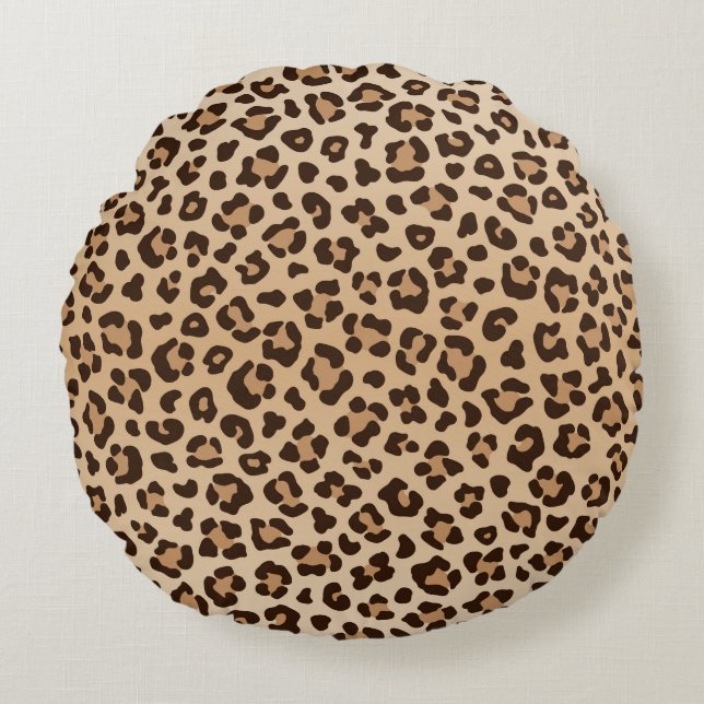 Coussins Ronds Motif de design imprimé léopard exotique (Devant)