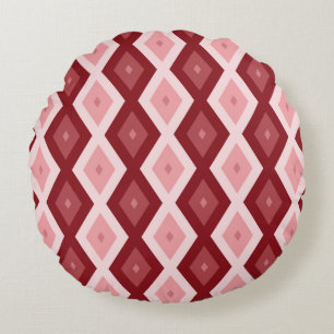 Coussins Ronds Motif de diamants rouges