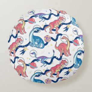 Coussins Ronds Motif de dinosaures ludiques miniatures