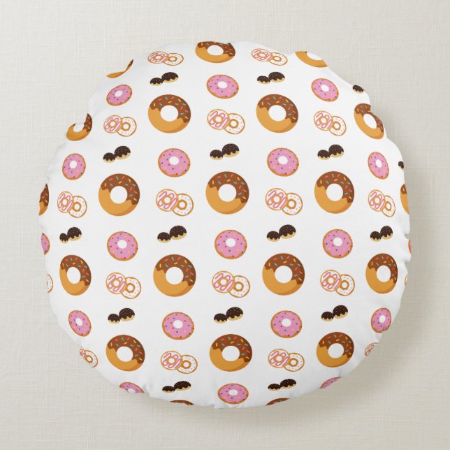 Coussins Ronds Motif de donuts colorés mignons  (Devant)
