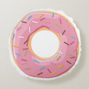 Coussins Ronds Motif de Donuts Colorés Rétro pour une Fête Amusan