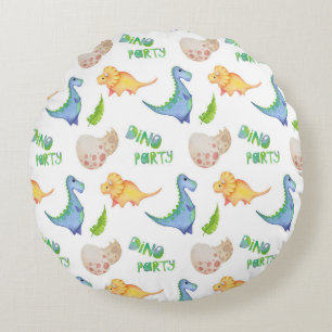 Coussins Ronds Motif de fête de dino amusant