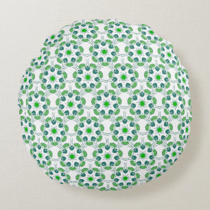Coussins Ronds Motif de feuille, motif de feuilles, feuilles vert
