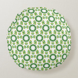 Coussins Ronds Motif de feuille, motif de feuilles, feuilles vert