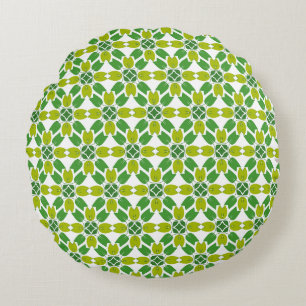 Coussins Ronds Motif de feuille, motif de feuilles, feuilles vert