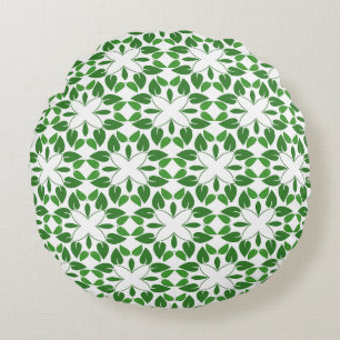 Coussins Ronds Motif de feuille, motif de feuilles, feuilles vert