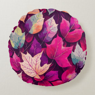 Coussins Ronds Motif de feuilles d'automne colorées-68218