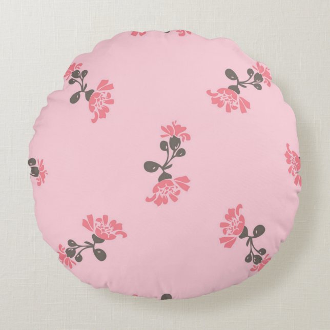 Coussins Ronds Motif de fleurs (Devant)