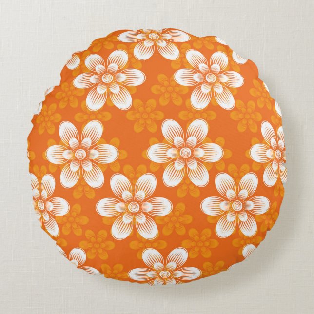 Coussins Ronds Motif de fleurs (Devant)