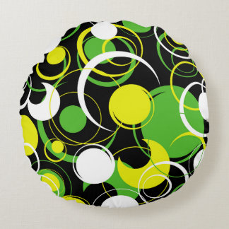Coussins Ronds Motif de fleurs dessin abstrait, art, arrière - pl
