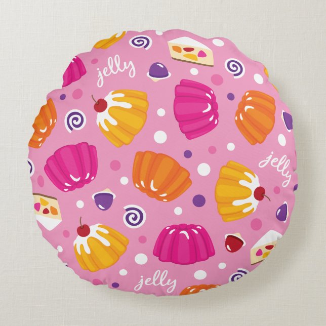 Coussins Ronds Motif de gelée sucrée (Devant)